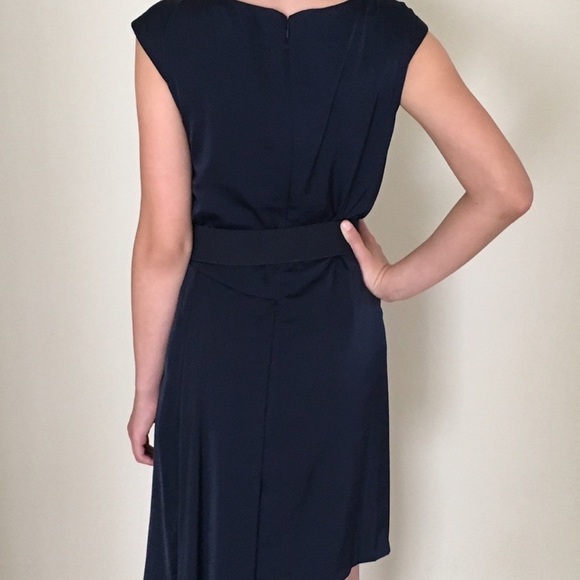 Limited Edition 2010 BCBGMaxAzria Runway Studded Navy Belted Sheath Asymmetrical - Picture 3 of 15